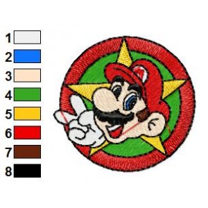 Mario 10 Embroidery Design